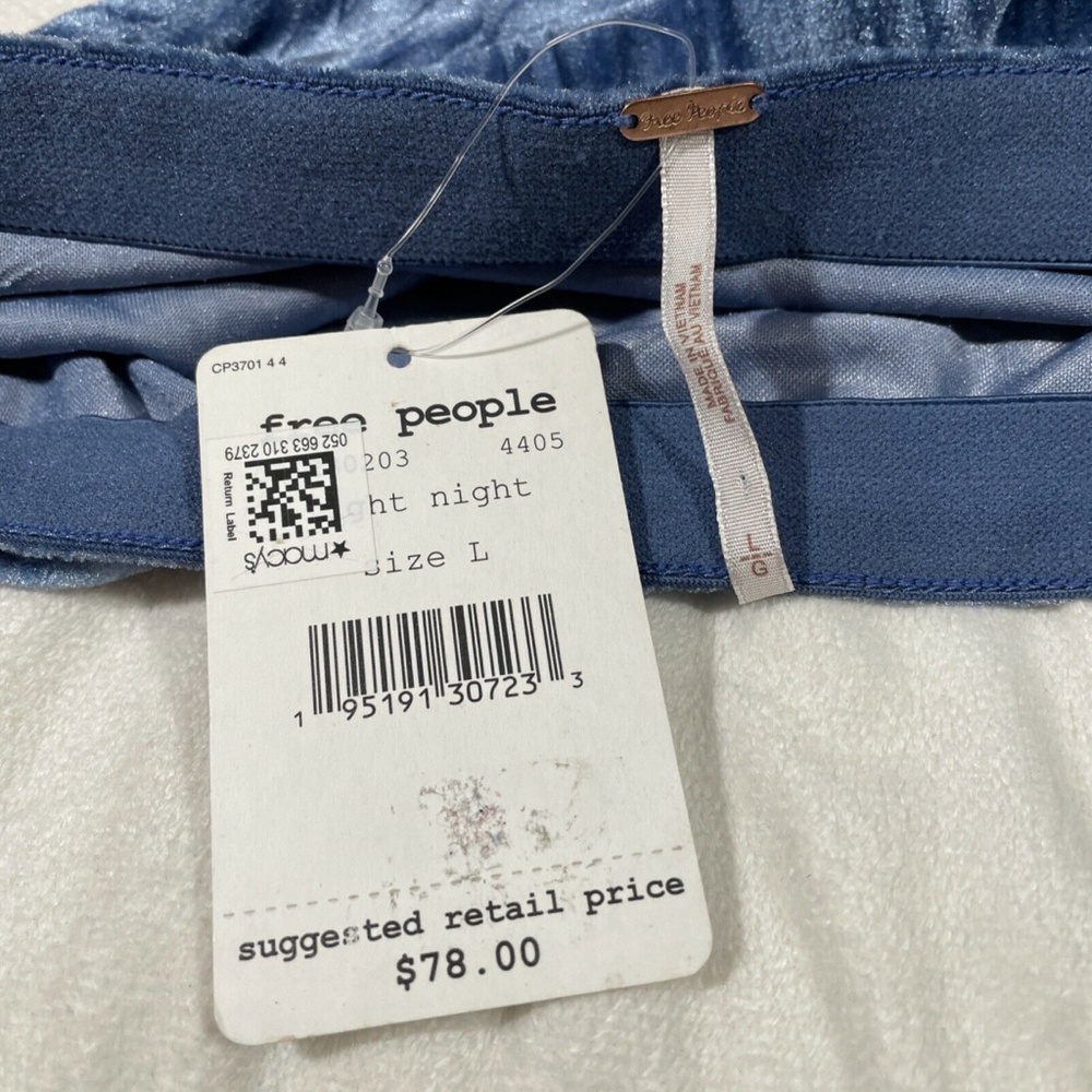 NWT Free People [ Large ] Not Velvet Skirt in Light Night Blue - Picture 5 of 12